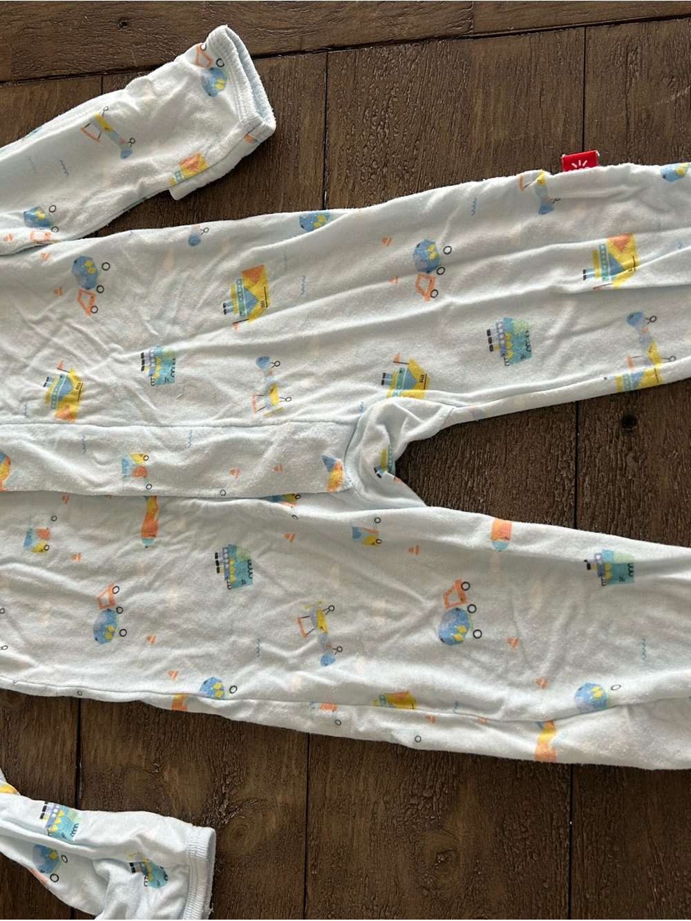 Magnetic Me Kids White Pajama One-Piece with Colorful Vehicle Print